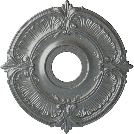 Attica Ceiling Medallion (Fits Canopies up to 5"), Hand-Painted Platinum, 18"OD x 4"ID x 5/8"P